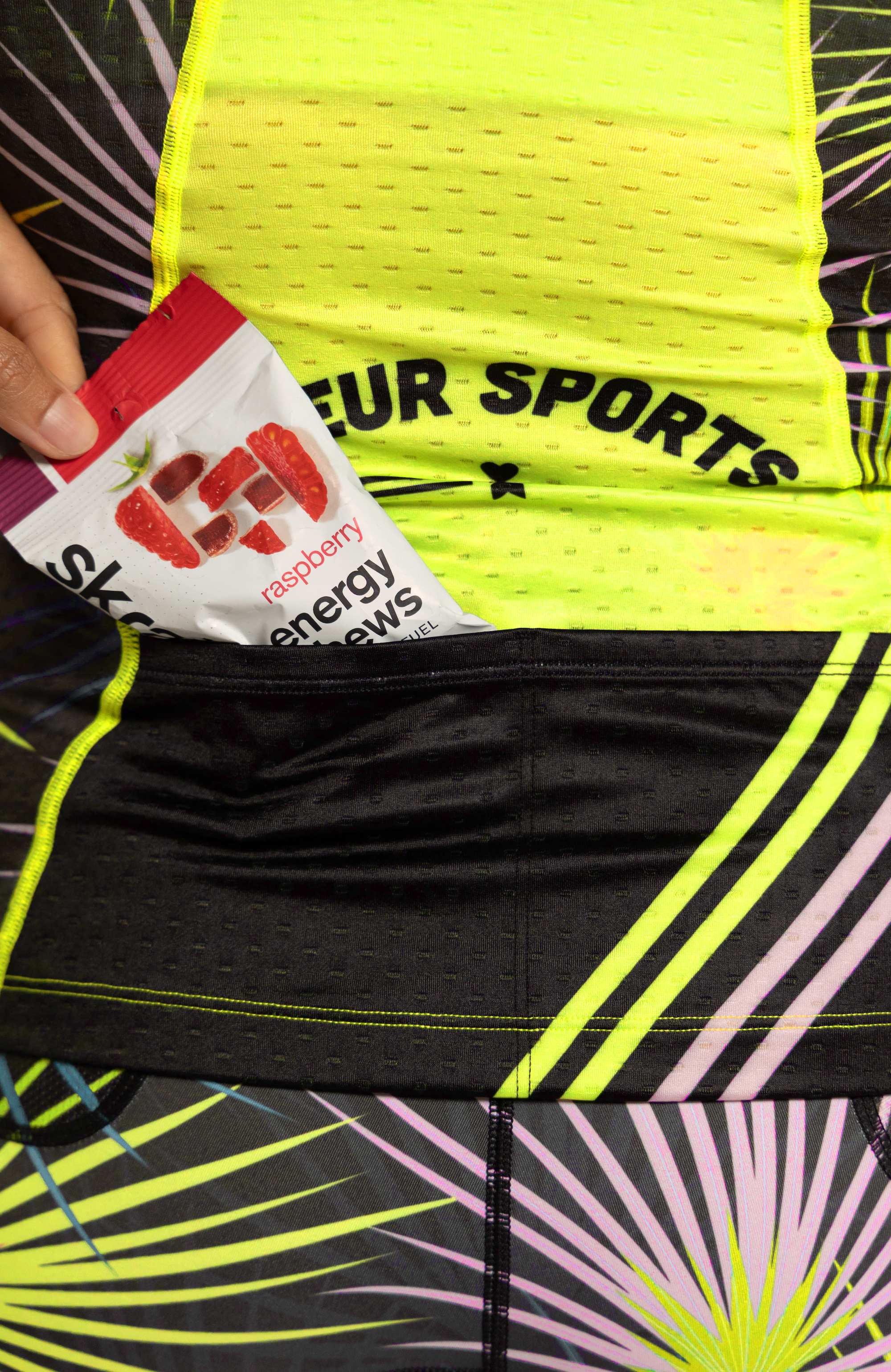 Coeur Sports Braless Tri Tank Braless Triathlon Tank Top in Palm Party