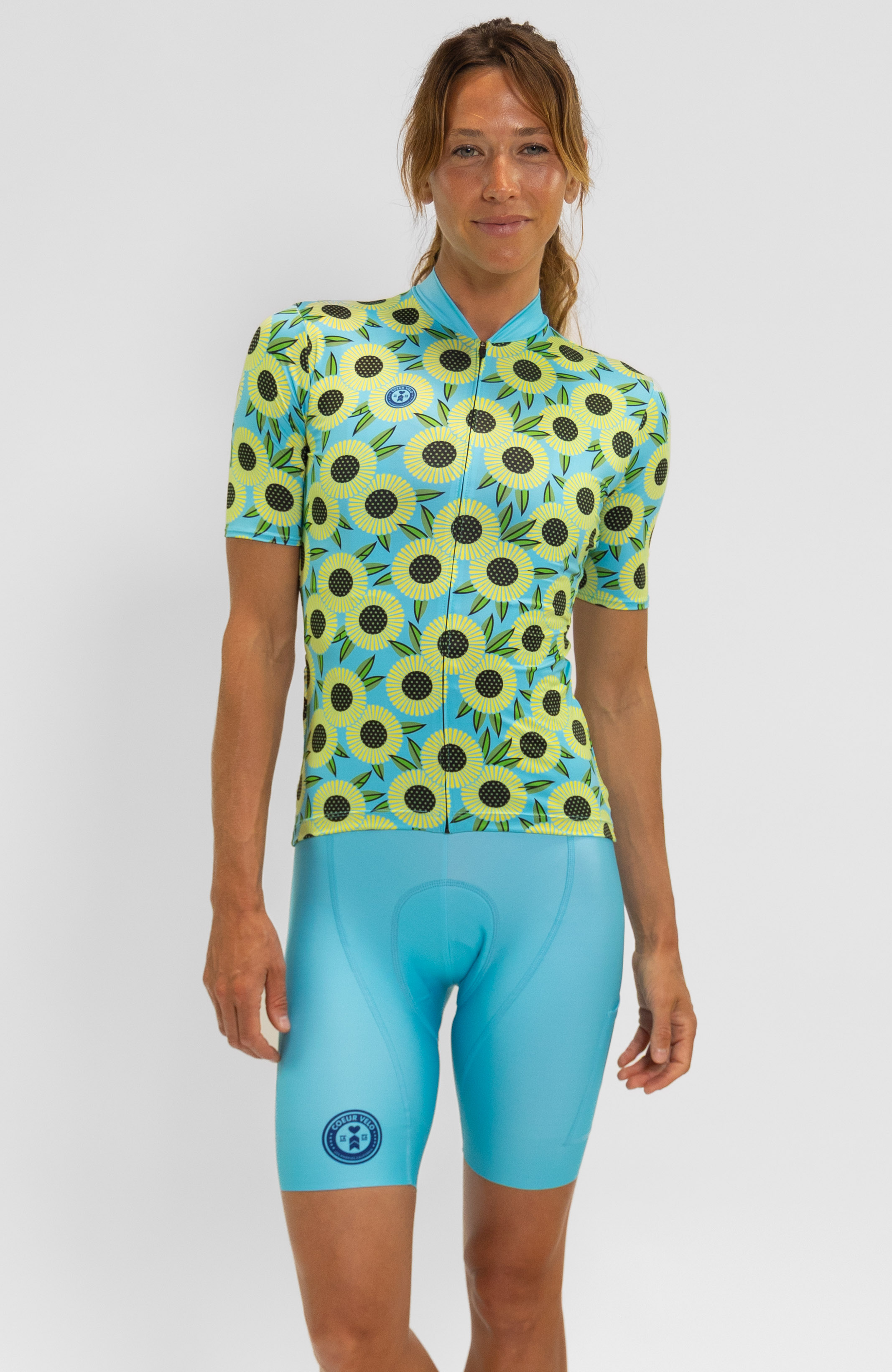 Coeur Sports Cycling Jersey Women's Cycling Jersey in Sunflowers