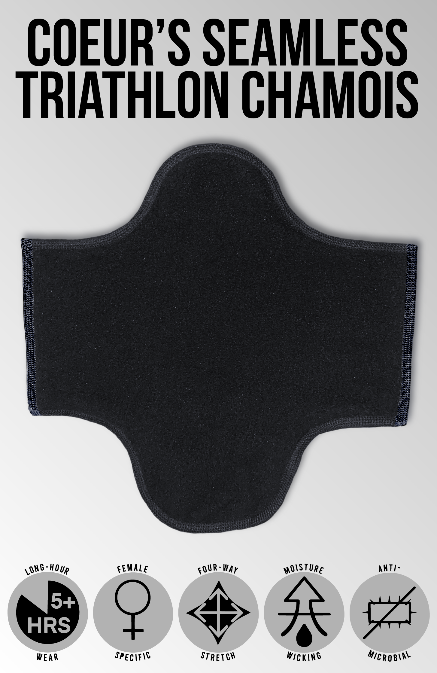 Coeur Sports Italiana 5 Inch Powerband Tri Short Italiana 5" Triathlon Shorts in Little Black