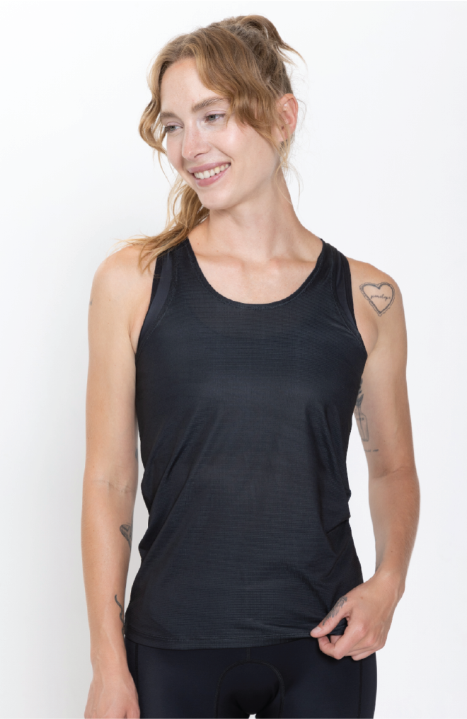 Coeur Sports Run Singlet Little Black Women's Running Singlet
