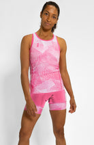 Coeur Sports Braless Tri Tank Women's Braless Triathlon Tank Top in Crystallized