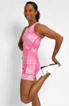 Coeur Sports Braless Tri Tank Women's Braless Triathlon Tank Top in Crystallized