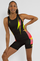 Coeur Sports Braless Tri Tank Women's Braless Triathlon Tank Top in Voltage