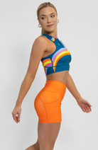 Coeur Sports Run Crop Top Running Tech Crop in Groovy