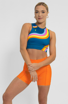 Coeur Sports Run Crop Top Running Tech Crop in Groovy
