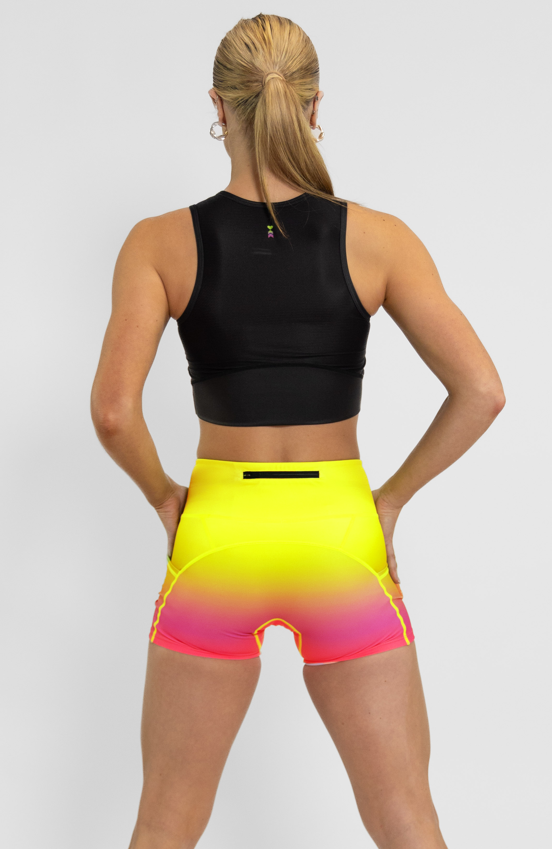 Coeur Sports Run Crop Top Running Tech Crop in Voltage