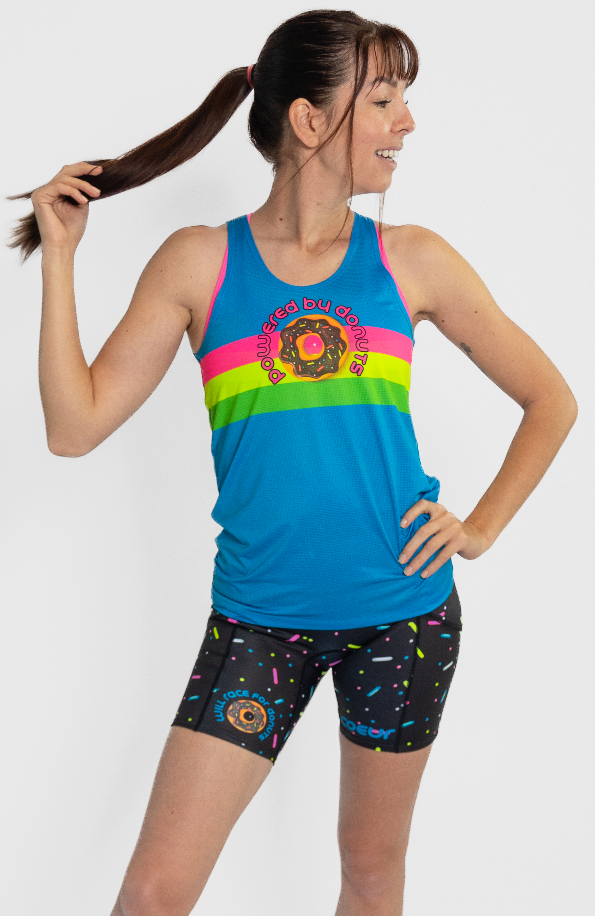 Coeur Sports Run Singlet Powered By Donuts Women's Running Singlet