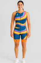 Coeur Sports Sleeved Tri Suit Sleeveless Trisuit in Groovy