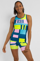 Coeur Sports Tri Tank Triathlon Tank Top with Shelf Bra in Flagship