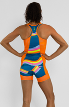 Coeur Sports Tri Tank Triathlon Tank Top with Shelf Bra in Groovy